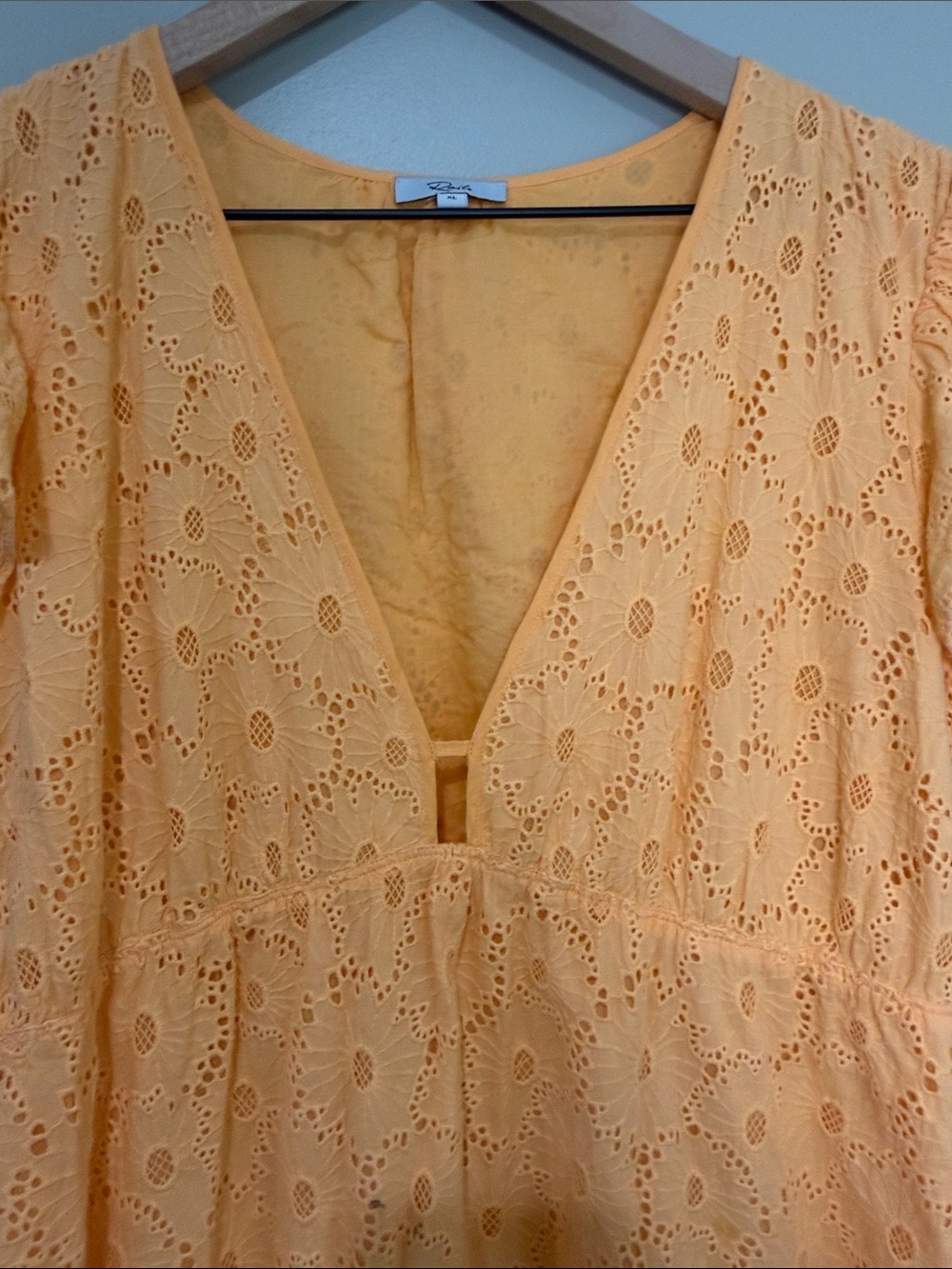 Rails Bright Orange V-Neck Dress with Cut Out XL - Picture 5 of 6